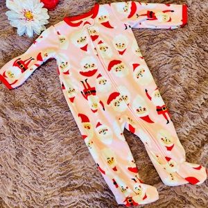 Carter's 6 month santa fleece footed onesie